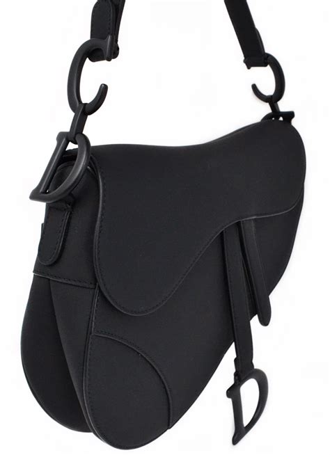 dior saddle bag matte black|Dior saddle pouch with strap.